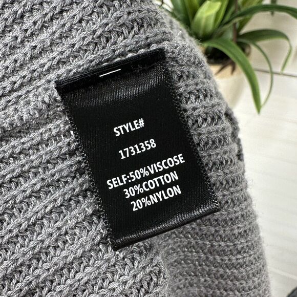 Current Air‎ Gray Faux Twinset Knit Vest Cardigan Overlay Sweater Hi-Low Size M - Picture 7 of 8